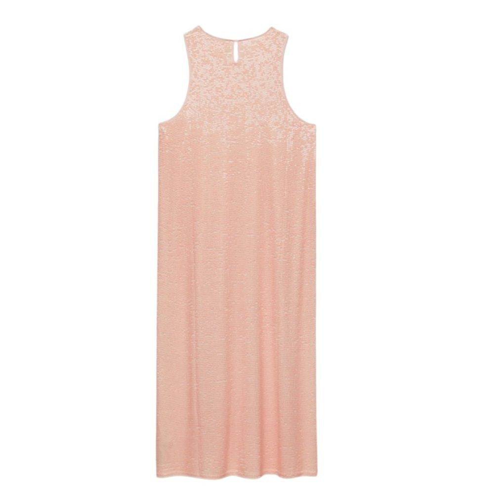 ZARA Pink Sequin Midi Dress - Picture 2 of 13
